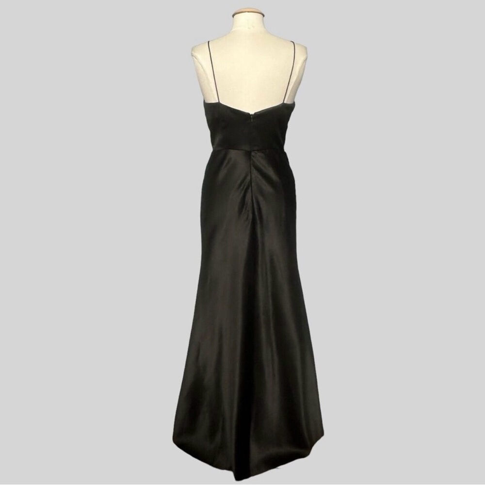 Christina Wu Elegant Black Satin Evening Gown - Picture 4 of 14